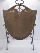 A Brass and Copper Fire Screen, in the Art Nouveau style, approx 77 x 47 cms