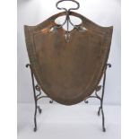 A Brass and Copper Fire Screen, in the Art Nouveau style, approx 77 x 47 cms