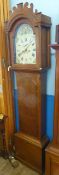 A Circa 19th Century Oak Long Case Grandfather Clock, the clock having a second dial and date