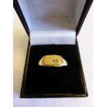 A 9ct Gold and diamond Gentleman’s ring, size X, approx 2.4 gms