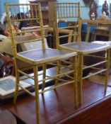 Two Late 19th Century French Bamboo Chairs, with original cane seats. (2)