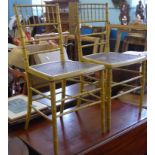 Two Late 19th Century French Bamboo Chairs, with original cane seats. (2)