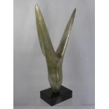 A Contemporary Sculpture, of naturalistic form, approx 66 cms (ex plinth), supported on slate