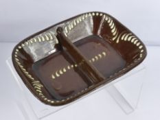 A Suffolk Ware Brown Treacle and Cream Ceramic Dish.