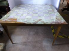 A Marble and Brass Coffee Table, with removable legs.