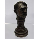 A Bronze Seal depicting the head of Hitler, approx 8 cms in height.