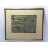Carr, An Original Water Colour, depicting a lake side signed bottom right 1948, approx 26 x 18