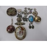 A Collection of Costume Jewellery, including Sterling Silver brooch with cabochon garnet,