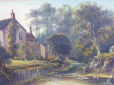 Willis Pryce, an Original Oil on Board, depicting The Mill Stream, Sedgeberroro, dd 1927, signed