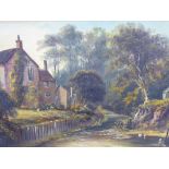 Willis Pryce, an Original Oil on Board, depicting The Mill Stream, Sedgeberroro, dd 1927, signed