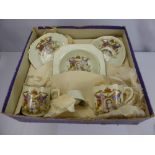 A Porcelain Coronation Souvenir Set for King Edward VII, the set comprising of tea cup and saucer,