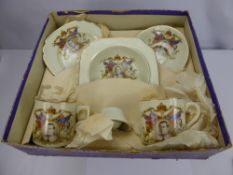 A Porcelain Coronation Souvenir Set for King Edward VII, the set comprising of tea cup and saucer,
