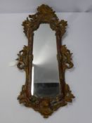 A Victorian Hand Painted Wall Mirror, approx 70 x 30 cms.