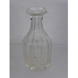 A Miniature Glass Water Decanter, engraved with Queen Victoria's initials and crown, approx 16