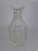A Miniature Glass Water Decanter, engraved with Queen Victoria's initials and crown, approx 16