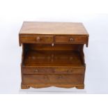 An Oak Apprentice Piece Dresser, with pierced back, two short drawers above and two short drawers