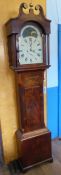 A 19th Century Mahogany Long Case Clock, William Harrison Chepstow, the 12-inch broken arch topped