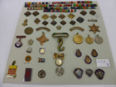 A Quantity of Military Medals and Buttons, including British Legion, Red Cross, National Savings,