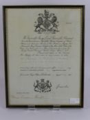 A Passport for Travel on the Continent, awarded to Thomas Standerton Temple authorised by Earl