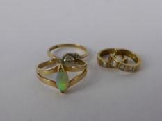 A Lady's 9 Ct Gold Platinum and Diamond Ring, together with a pair of 9 ct diamond earrings 6 x 1 pt