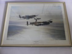 A Signed Print, entitled "Memorial Flight" signed Johnnie Johnson, Peter Townsend