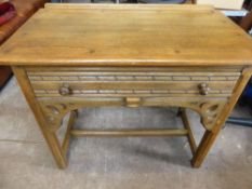 A Vintage Light Oak Ercol Hall Table, with drawer, approx 91 x 50 x 76 cms.