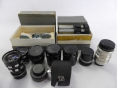 A Collection of Miscellaneous Vintage Lenses, including Meyer 3687423 Trioplan 2.8/100, Corfield 1: