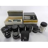 A Collection of Miscellaneous Vintage Lenses, including Meyer 3687423 Trioplan 2.8/100, Corfield 1: