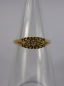 A Lady's 18 Ct Antique Yellow Gold 7 Stone Old Cut Diamond Ring, approx 18 pts dias size R, approx