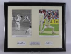 A "Cricketing Knights" Mounted Display, depicting the West Indies legend Sir Garfield Sobers and the