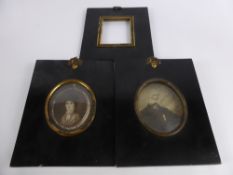 Three Ebony Photo Frames. (3)