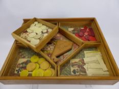 N K Atlas Paris Vintage Game, in the original box together with a hand carved miniature pan flute