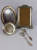 Miscellaneous Silver and Silver Plate, including two silver commemorative spoons and 3 photo frames