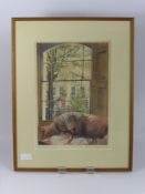 A Hand Coloured Signed Print, entitled "Late Summer Window" dd 1938 approx 37 x 26 cms.