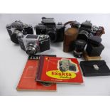 A Miscellaneous Collection of Single Lens Reflex Cameras, including Exakta RTL 1000 with 1.8/50