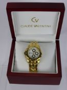 A Gentleman's Claude Valentini Millennium Sports Wrist Watch, in original box.