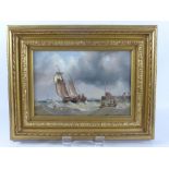 Henry Redmore (1820 - 1887) Oil on Canvas, depicting a vessel leaving harbour, signed lower left
