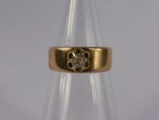 A 9 Ct Gold and Diamond Solitaire Ring, old cut approx 25 pts size N, approx wt 3.8 gms.