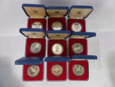 A Collection of 19 1977 Miscellaneous Solid Silver Royal Mint Proof Coins, including Mauritius,