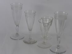 Five Georgian Shropshire Glass, including three flutes and two wine glasses. (5)