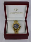 A Gentleman's Claude Valentini Millennium Sports Wrist Watch, in original box.