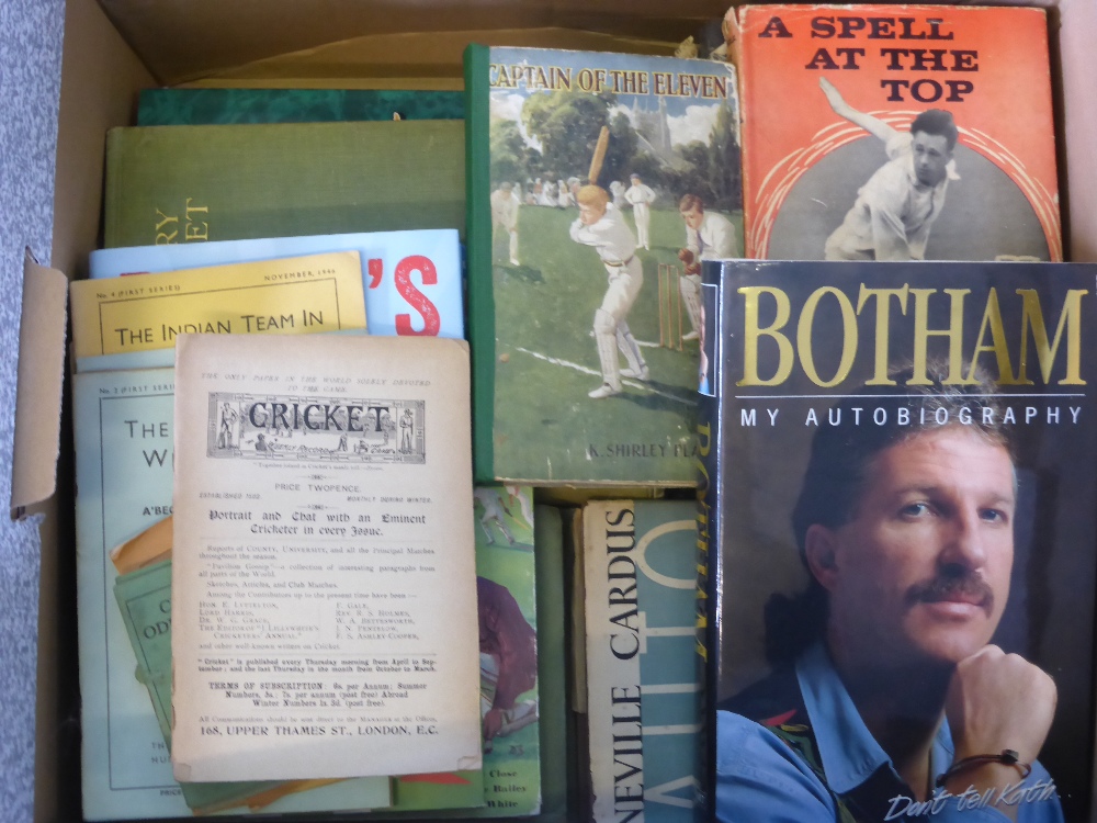 Two Boxes of Cricket-themed Books, including a few vintage and scarce. - Image 2 of 2