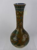 An Oriental Baluster Vase, depicting a water lily with floral design to neck, approx 38 cms high.