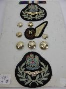 A WWI Warrant Officer's Navigator's Badges and Buttons.