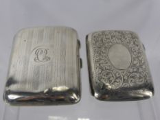 Two Solid Silver Cigarette Cases, Chester hallmark dd 1918, mm T. & S., Birmingham hallmark dd