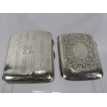 Two Solid Silver Cigarette Cases, Chester hallmark dd 1918, mm T. & S., Birmingham hallmark dd
