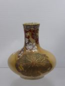 An Early 20th Century Japanese Vase, in the Nippon style, with floral water lily design, hand