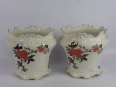 A Pair of Old Foley 'Eastern Glory' Jardinieres, approx 15 cms high.