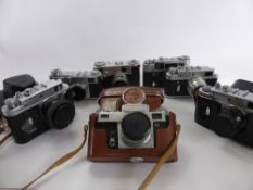 A Miscellaneous Collection of Vintage Rangefinder Cameras, including Zorki-Forte x 2, Zorki-4 x 2,