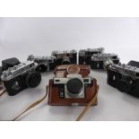 A Miscellaneous Collection of Vintage Rangefinder Cameras, including Zorki-Forte x 2, Zorki-4 x 2,